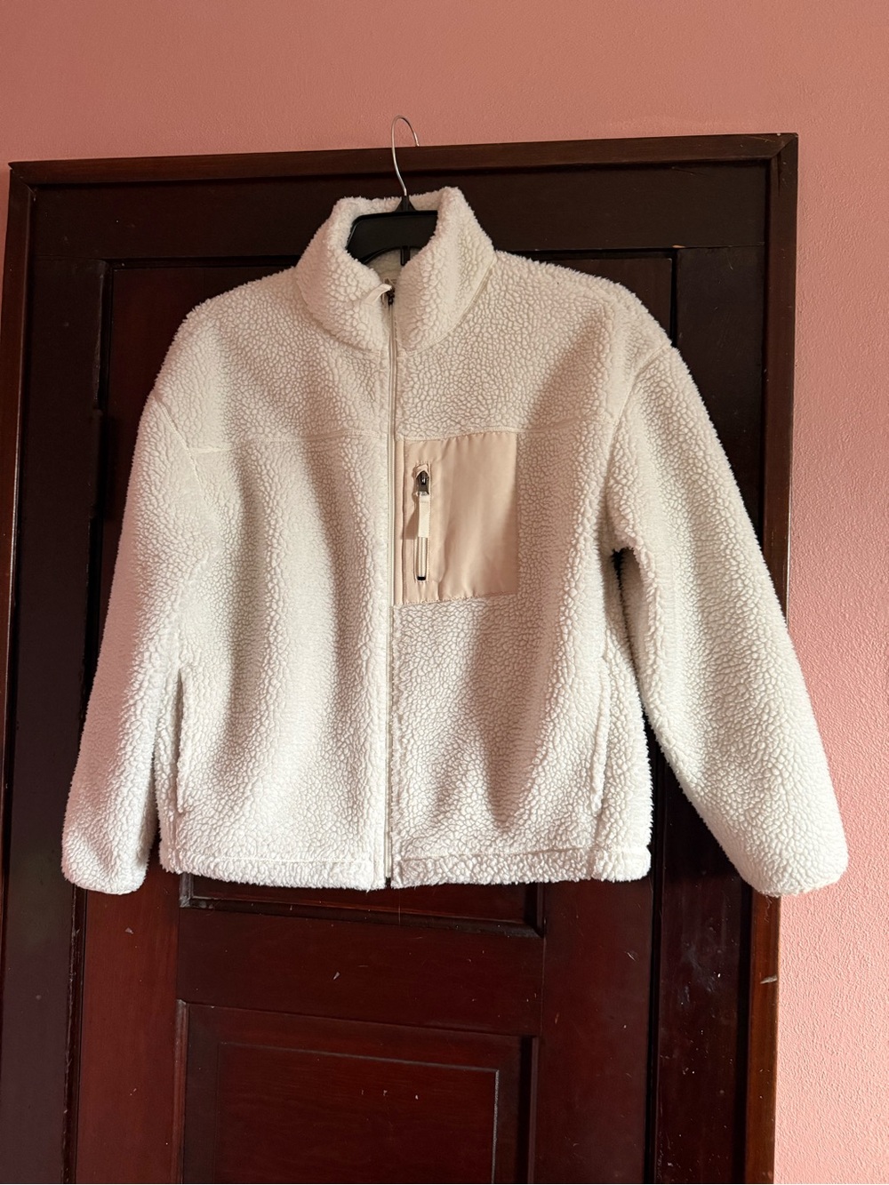 Arizona Jean Company Cream Sherpa Jacket Zip Up Hoodie‎ Cozy